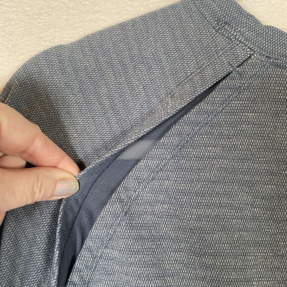 Lululemon Surge Warm Half Crew Long Sleeve Shirt Men’s Large Blue Reflective Run - Picture 5 of 8